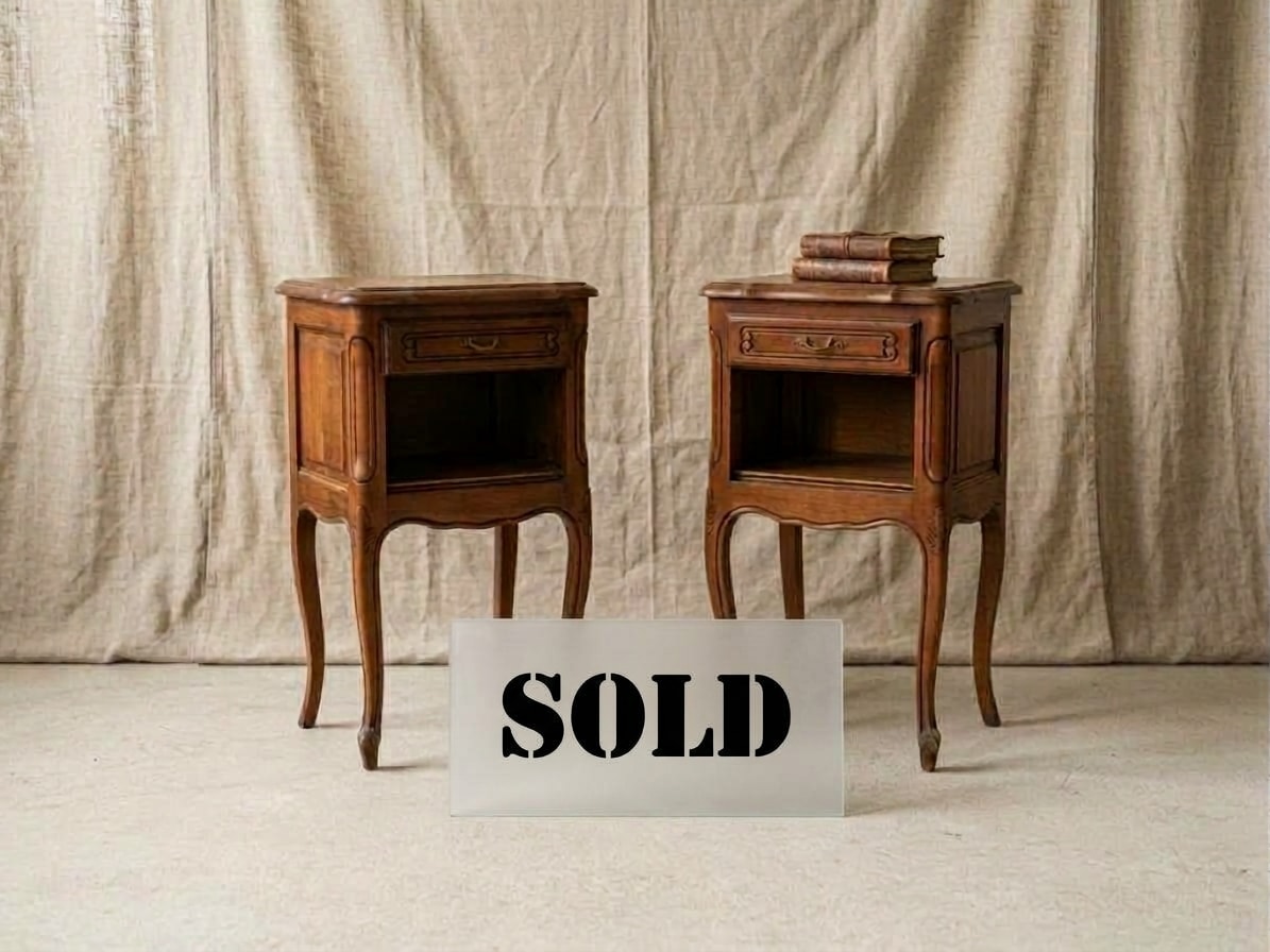 Pair Of Cherry Wood Nightstands - 20th Century
